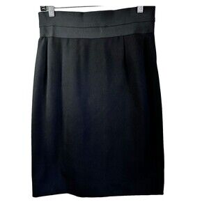 Carlisle Black High Elastic Waist Knee-Length Fully Lined Pencil Skirt Sz 8